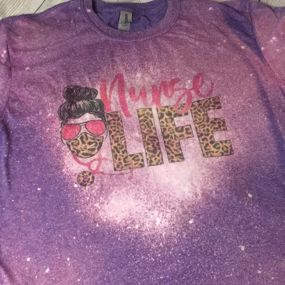 Nurse Life - Bleached t-shirt Size Large
